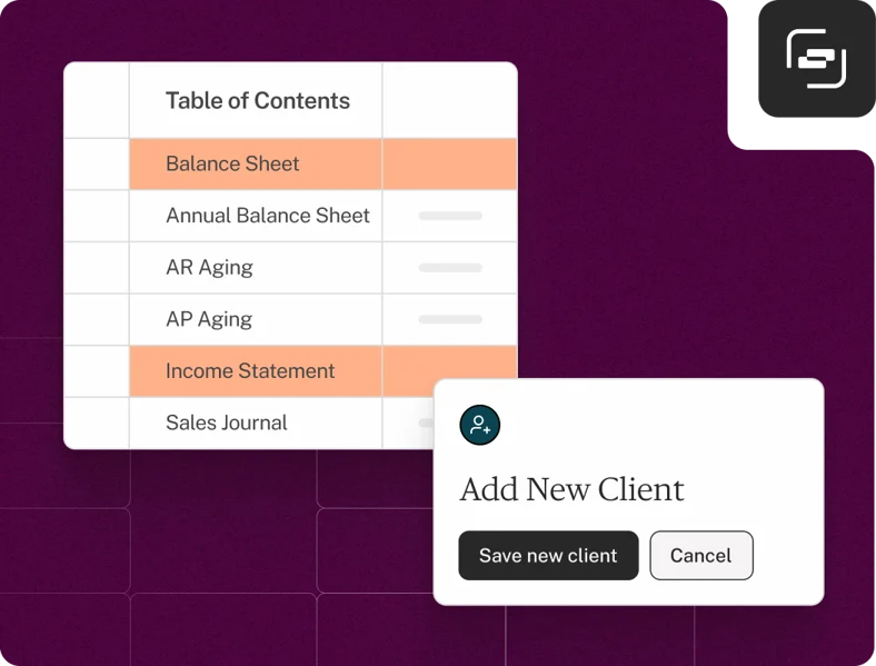 Financial metrics dashboard
